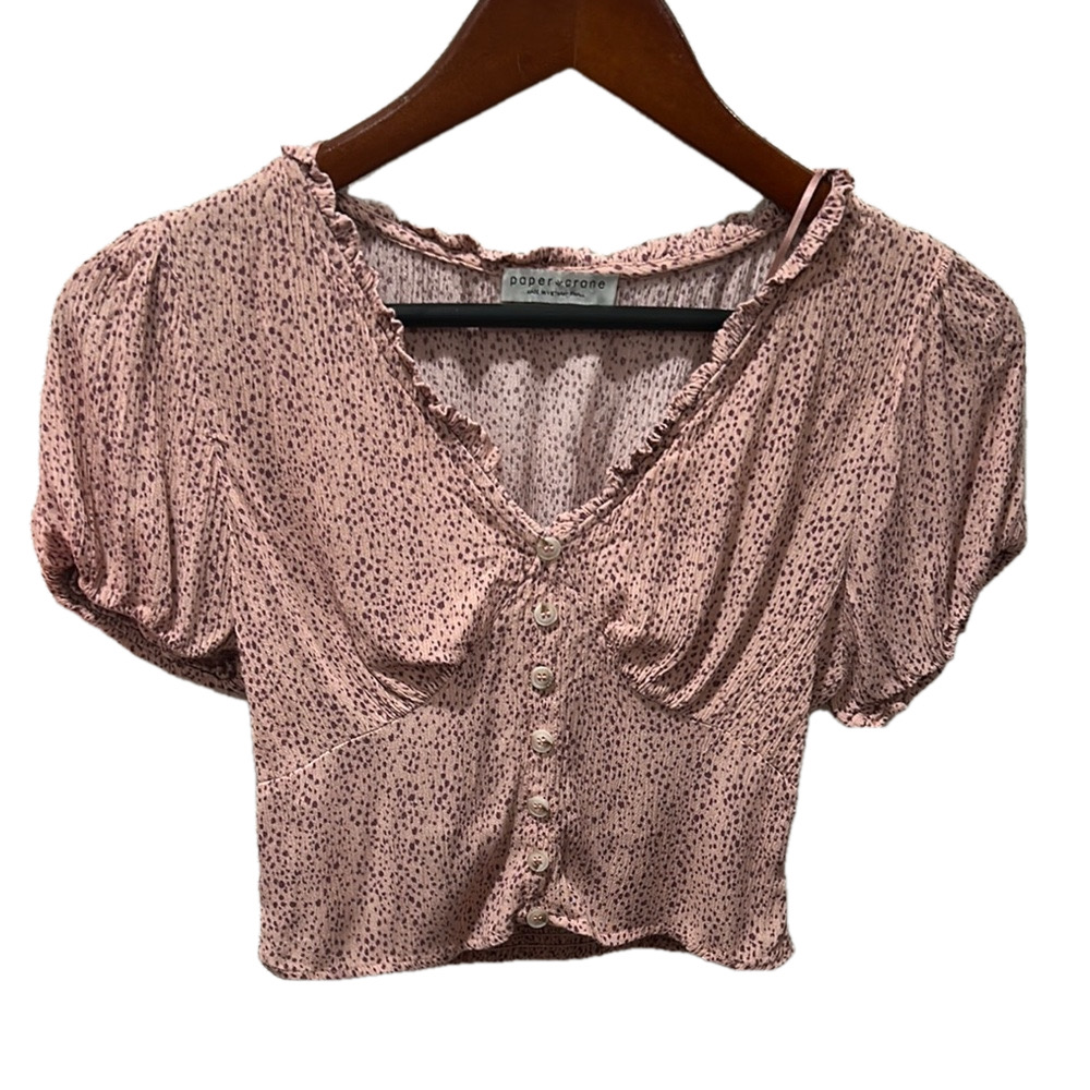 Paper Crane Pink Button-Down  Top size S GUC